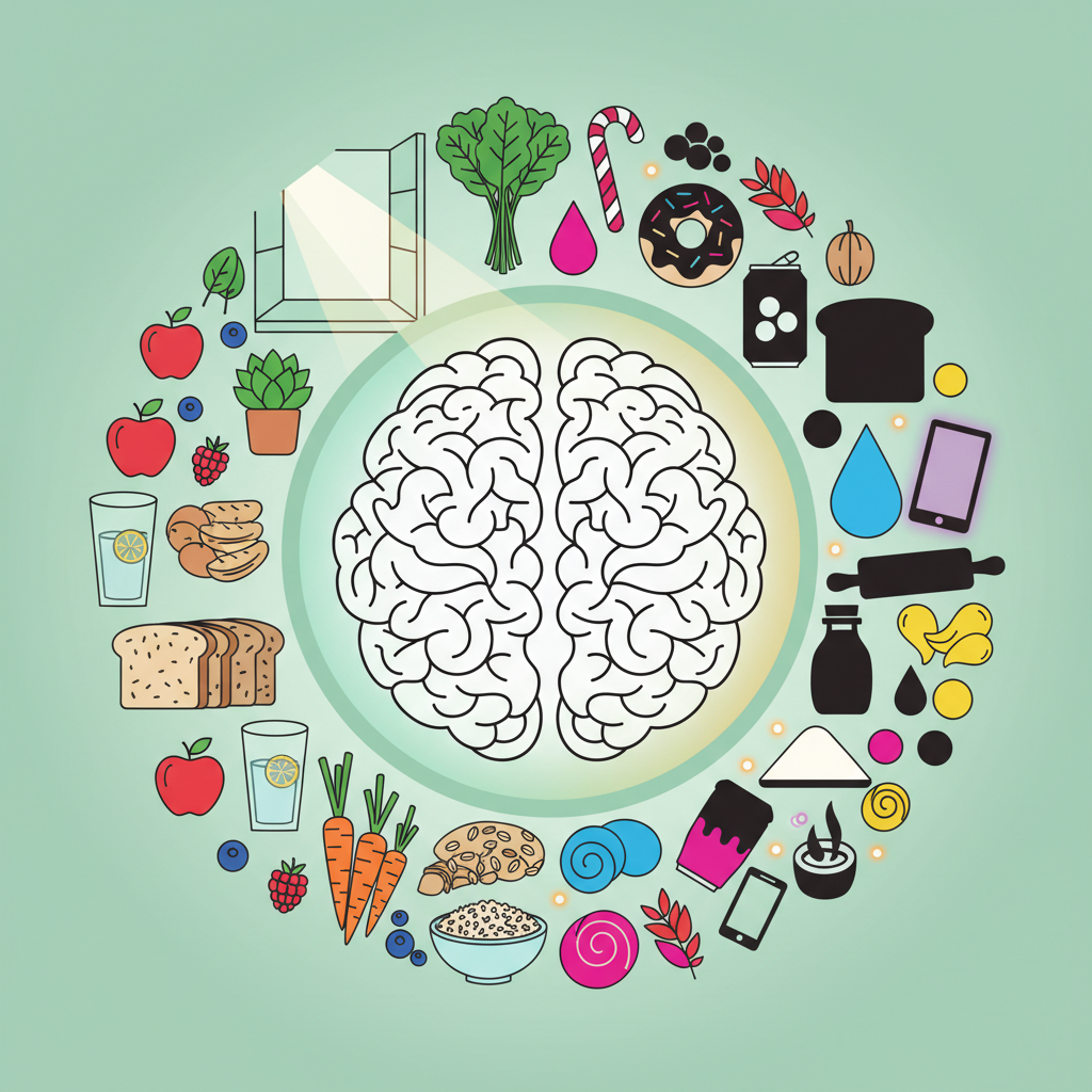 Gehirn und die Einflüße aus Umwelt und Nahrung